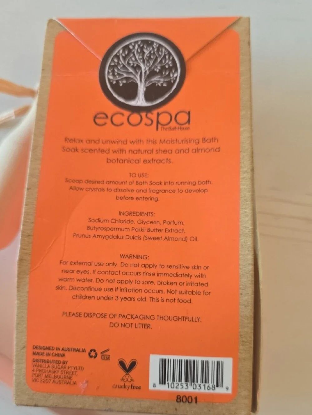 Ecospa Moisturising Bath Soak Natural Shea & Almond